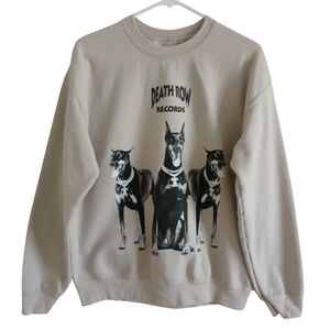 Death Row Records Doberman Graphic Crew Neck Sweatshirt M Beige Classic Lounge